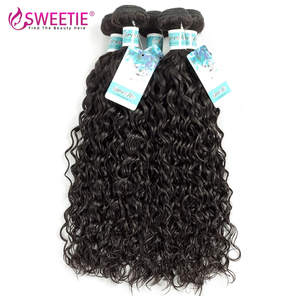 10A Water Wave Bundles Human Hair Bundles Brazilian Natural Human Hair Bundles 8-32 Inch Remy Hair Weave Extensions For Woman