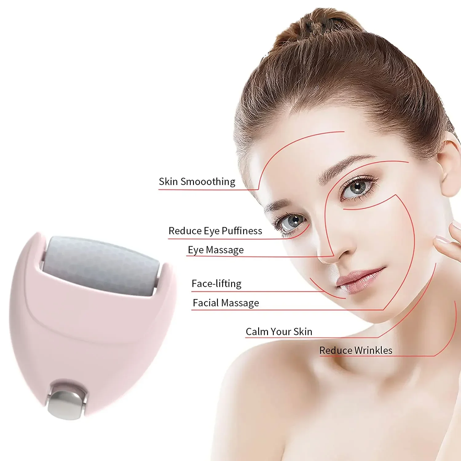 Ice Roller Pain Reduction Massage, Facial Lifting and Penetration of Pores, Skincare and Beauty Tool