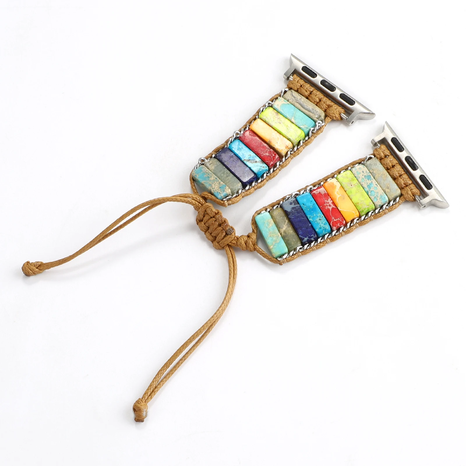 Bohemian Natural Stone Strap for Apple Watch Ultra 10 9 8 7 49mm 46mm 45mm Braided Bracelet Wristband 6 5 4 3 SE 44mm 41mm 40mm