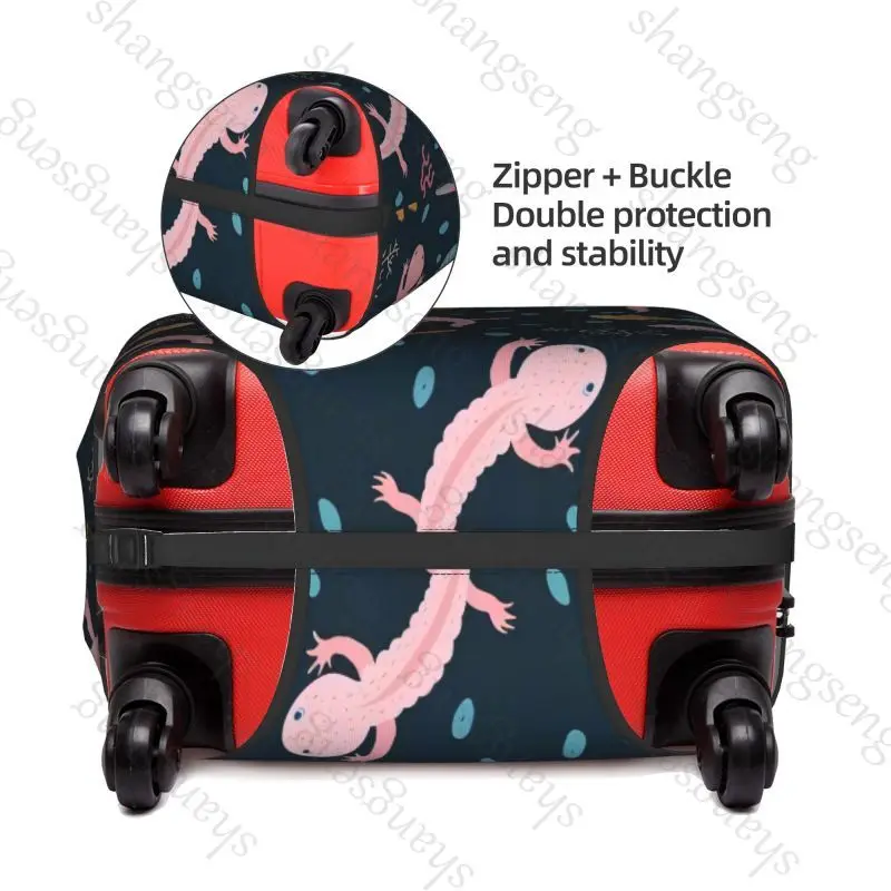 حقيبة حماية لحقيبة السفر اللطيفة على شكل حيوان Axolotl، غطاء حماية مرن، غطاء أمتعة قابل للغسل، 18-32 بوصة