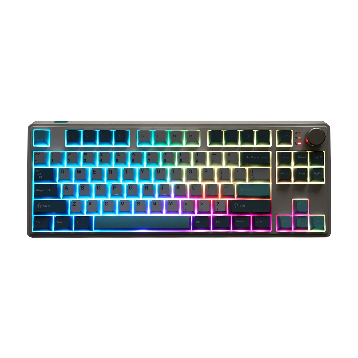 MATHEW MK86 TKL RGB 3 Mode Mechanical Keyboard Gaming With Knob Bluetooth Hot Swappable Wireless 86keys 80% Layout for Win/Mac