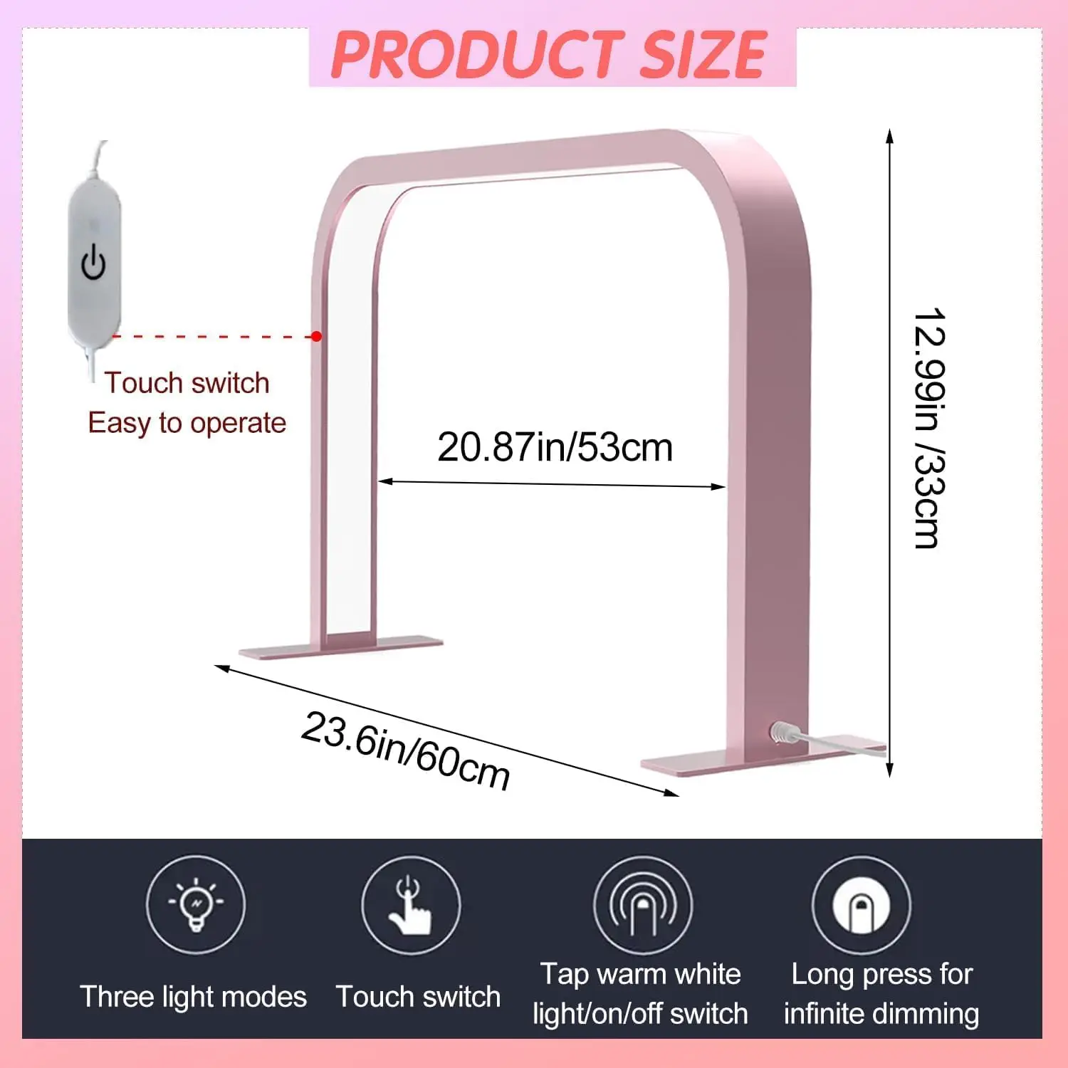 New U Shape LED Half Moon Nail Lamp Beauty Work Eyelash Extension Eyebrow Light Nail Art Table Lamp Desk Half Moon Lamp for Nail