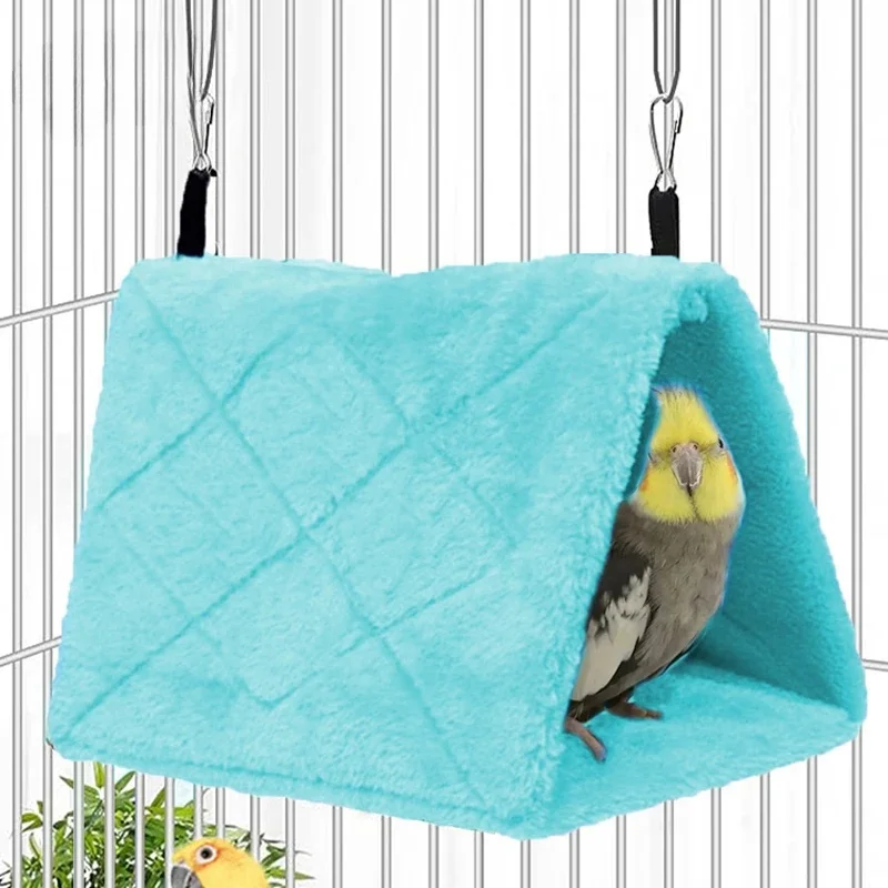 Winter Pet Bird Parrot Cages Warm Plush Hammock Hut Tent Bed Hanging Cave for Sleeping and Hatching Bird Accessories