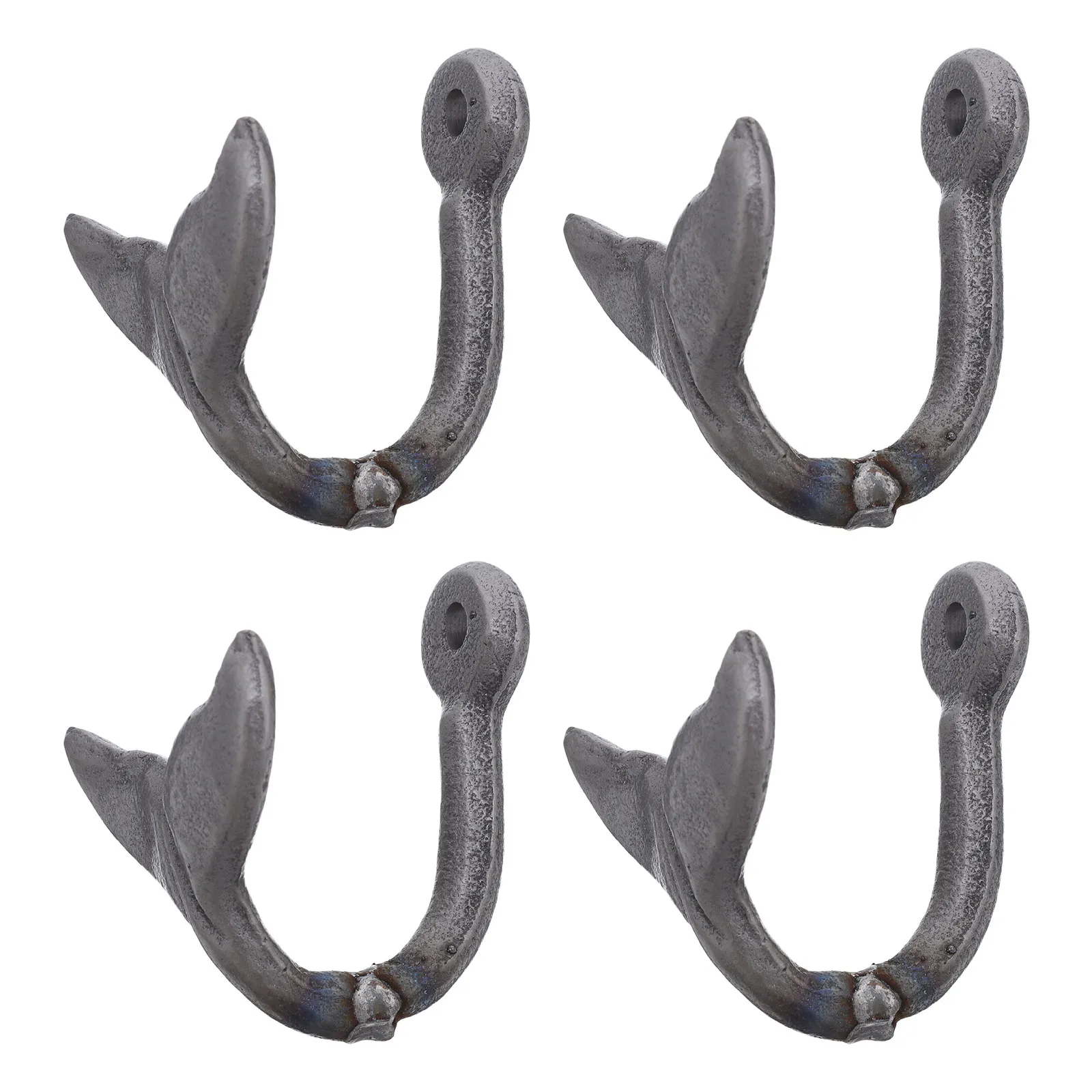 4Pcs Cast Iron Wall Hooks Vintage Rustic Decorative Iron Coat Hooks Heavy Duty Leaves Shape Hangers for Wall Mounted Coats