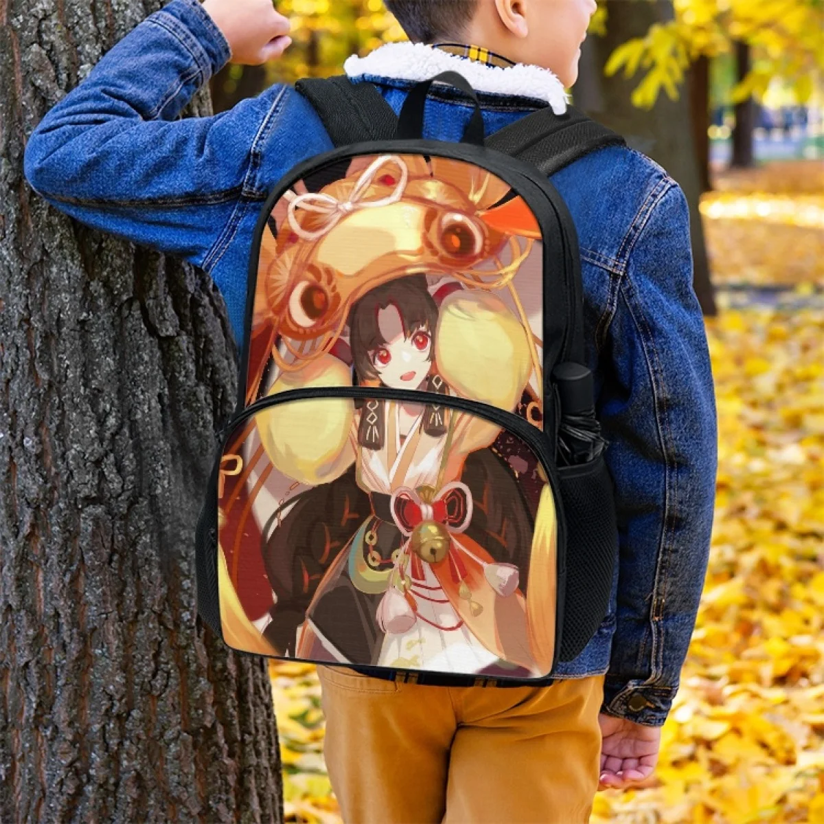 Ransel Sekolah Onmyoji Anime Ransel Punggung Siswa FORUDESIGNS Tas Buku Tahan Air Ringan Praktis Gaya Kuliah Trendi