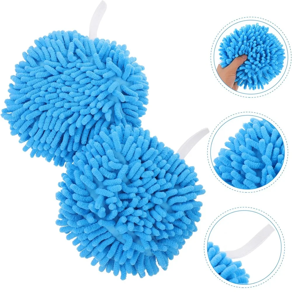 Chenille Hand Towels Kitchen Bathroom Hand Towel Ball with Hanging Loops Quick Dry Soft Absorbent Microfiber Towels