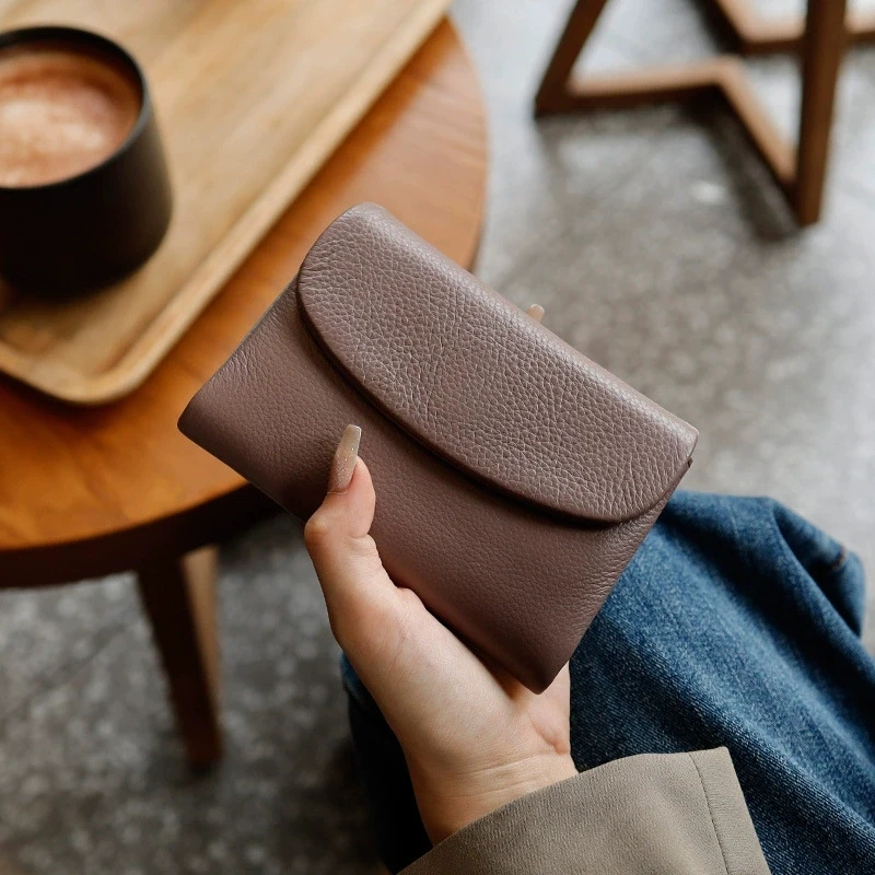 تتفاعل قصيرة السيدات محفظة جلدية عادية جلد طبيعي محفظة نسائية للعملات المعدنية حامل بطاقة الائتمان النساء محافظ صغيرة جلد البقر حقيبة صغيرة