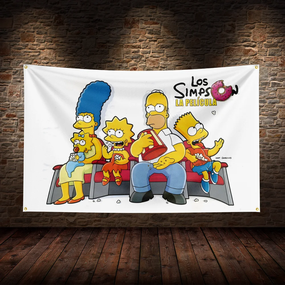 3x5 Ft T-The Simpsonss and Furiouss Flag Warrior Movie Poster Adventure Tapestry Background Yard Idea For Party Banner Table Wal