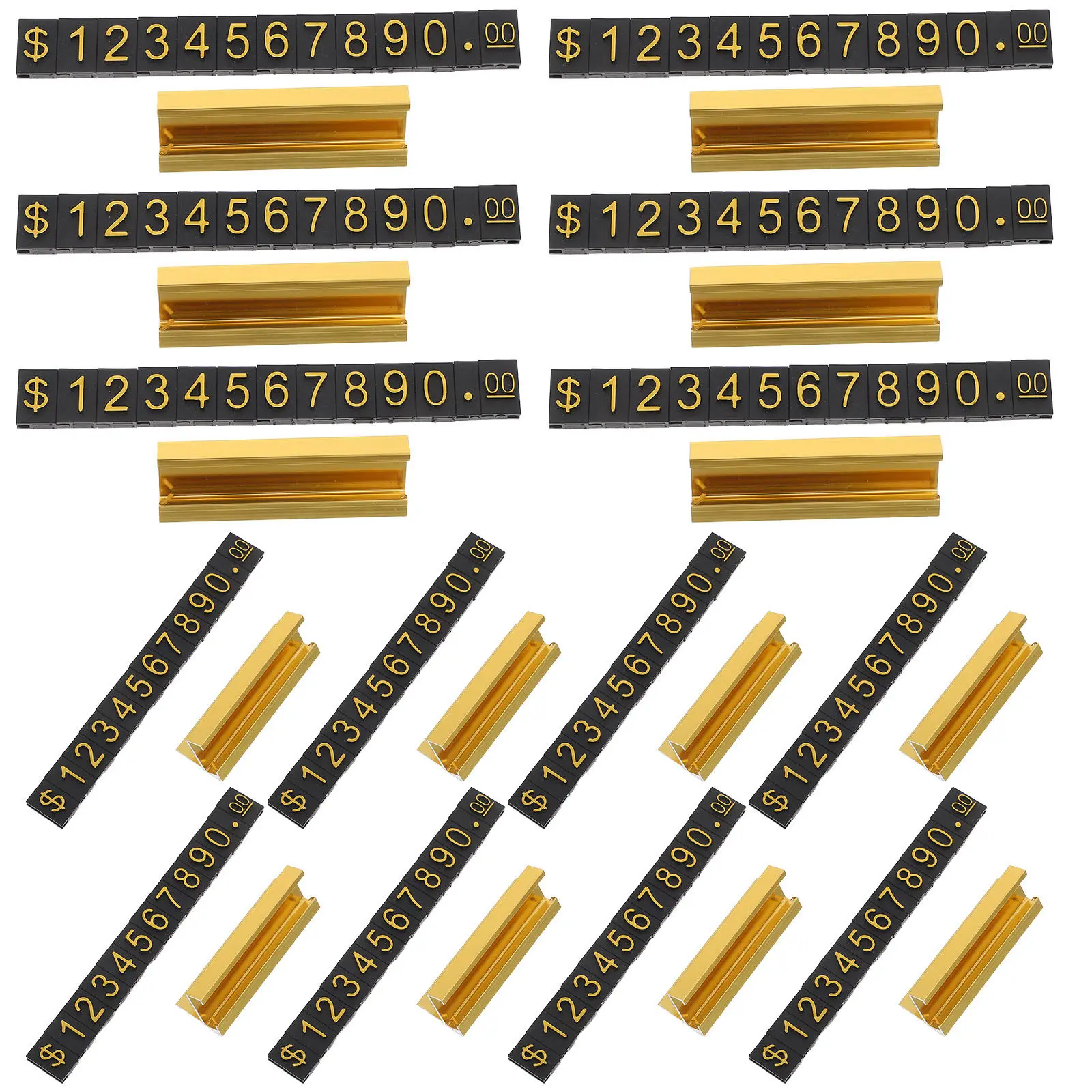 16Sets Price Tag Displays Adjustable Jewelry Price Sign Display for Retail Store Counter Flexible Number Cube Blocks