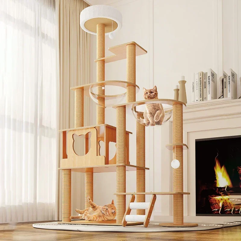 

Climbing Tree House Cat Villa Toy Tower Scratching Board Playground Cat Condo Stairs Sisal Para Gatos Pet Furniture LJ50CS