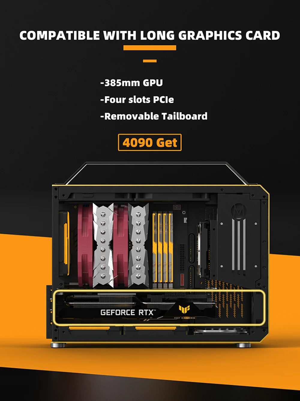 Mechanic Master C+Max Computer Case MATX ITX Support 385mm SFX SFX Power Supply 162mm 240 Water Cooling Aluminum Alloy Cube