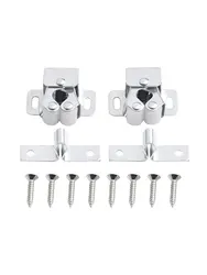 2pcs Door Buckle Press Home Wardrobe Door Buckle Touching The Bead Magnetic Dual Wheel Spring Fixed Lock Buckle Low Foot Cabinet