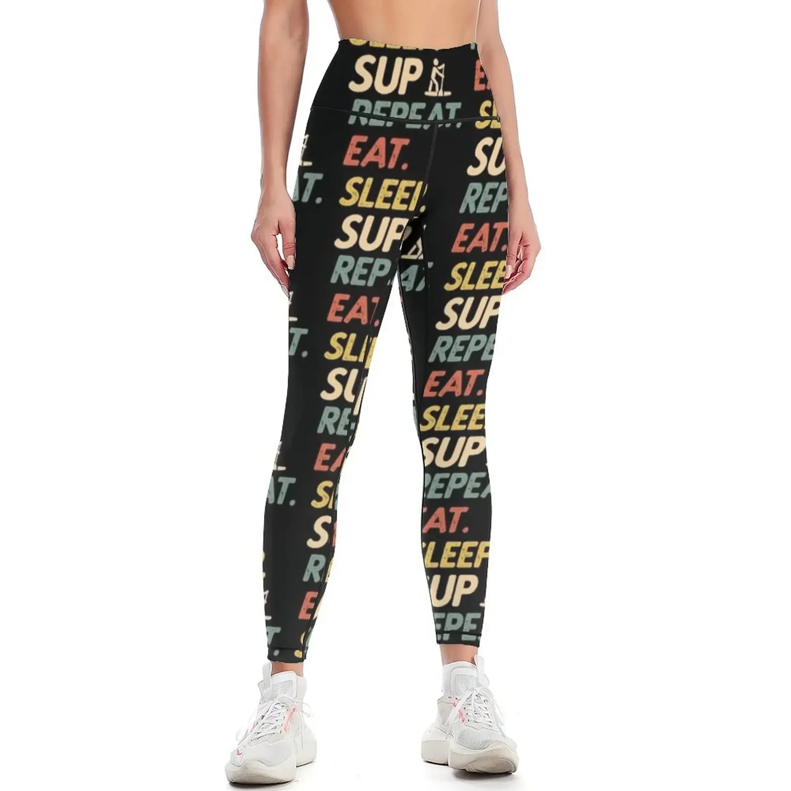 Stand Up Paddle SUP Paddleboard Retro Funny Water Sports Gift Leggings Sports pants for sportswear gym Womens Leggings