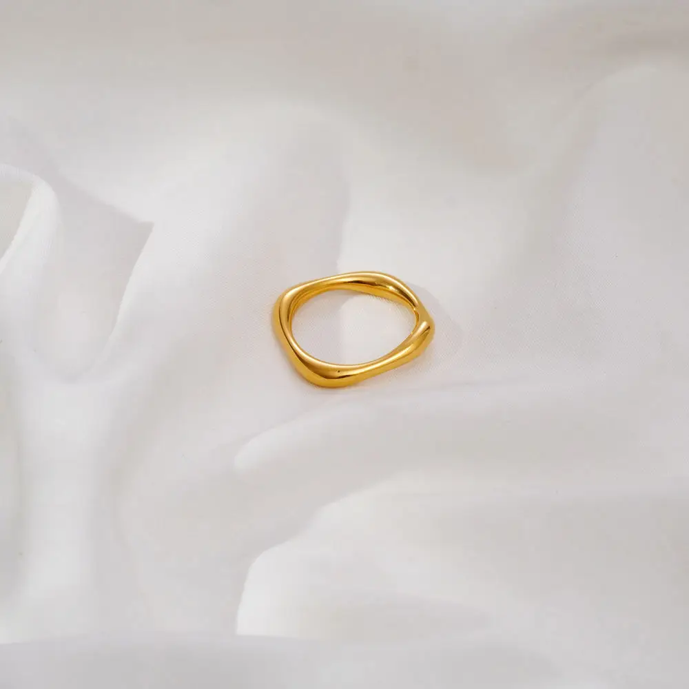 New Arrivals Stainless Steel Europe And America Minimalist Geometry Twist Rings Jewelry Gift For Women