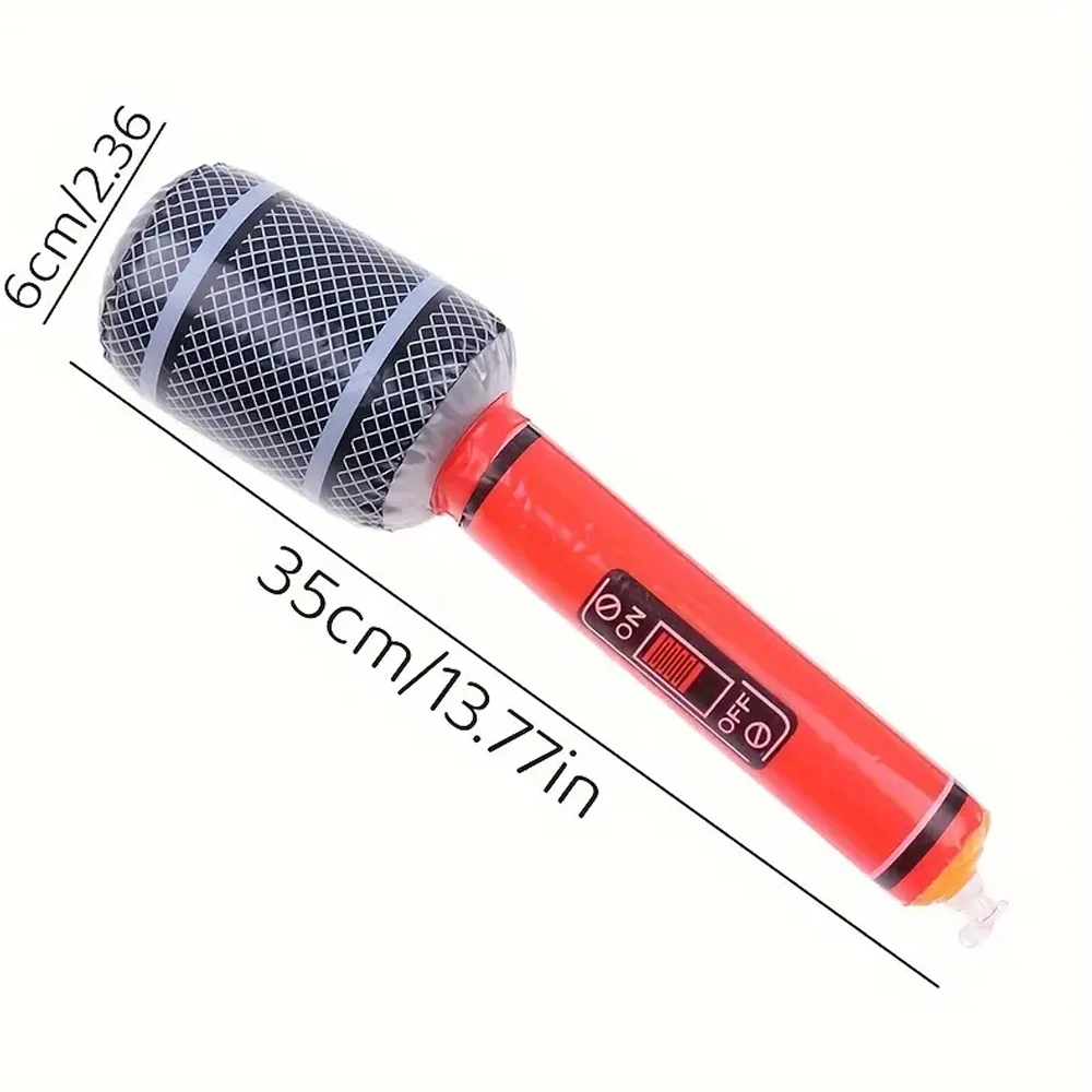 4pcs Inflatable Microphones 35cm/13.77 inch Random Color Microphone Toys Music Party Decoration Props Inflatable Instrument