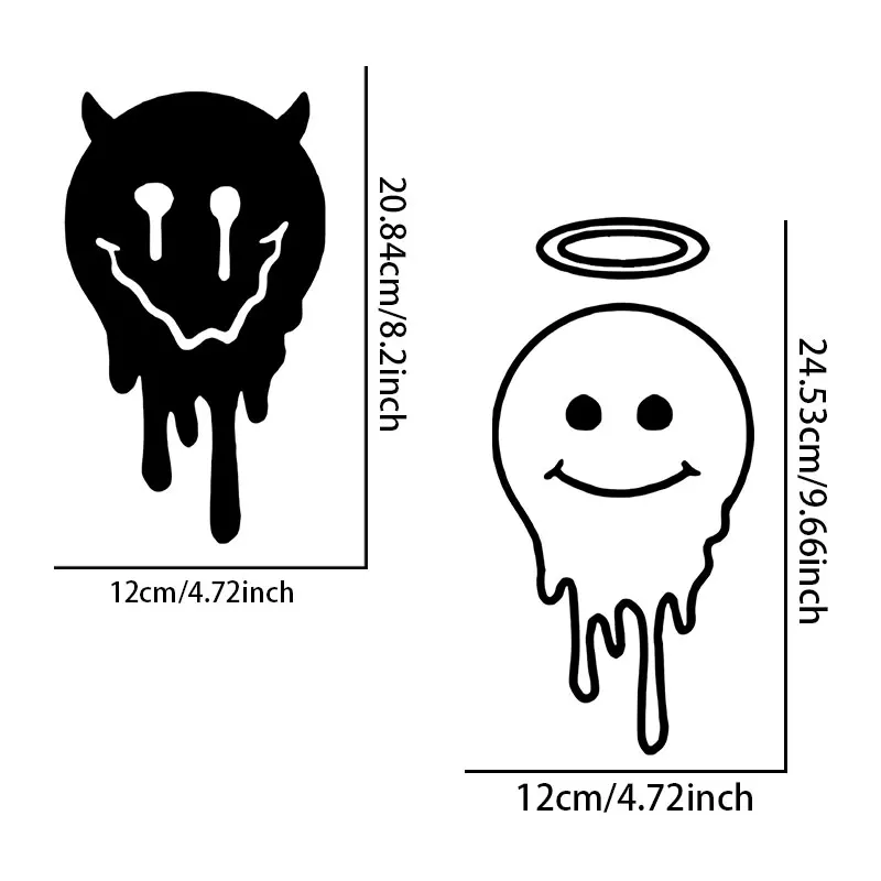 1PC Angel Devil Waterproof Vinyl Stickers For Motorcycle Body Side Panel Car Rear Bumper Electric Scooter Decor Accessories
