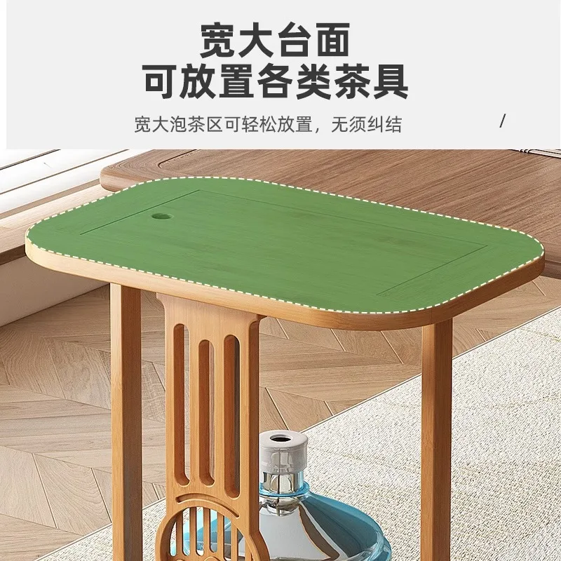 Mobiele kleine salontafel zijkast waterkoker geïntegreerde theekast woonkamer balkon kantoor niet-massief houten theewagen