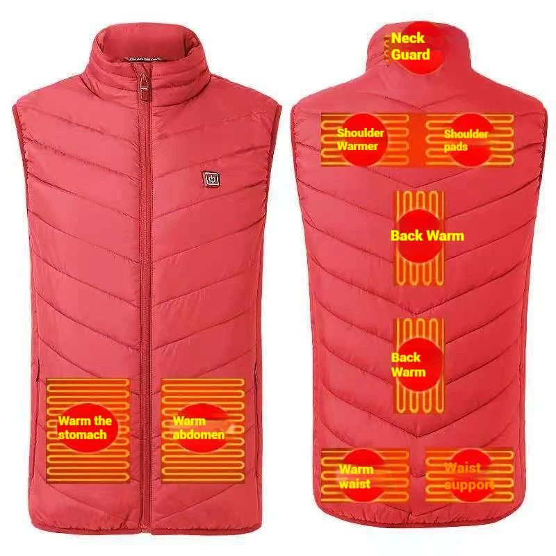 USB Heated Vest Autumn Winter New Men Women Charging Heating Horse Clip Warm Clothing Jacket Outdoor