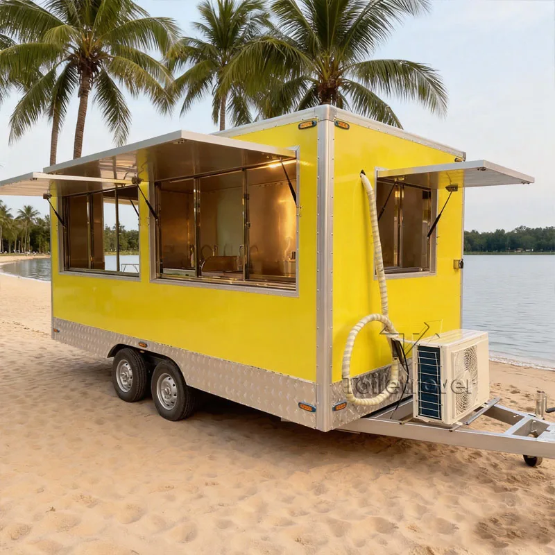 

New Design Small Food Truck Crepe Tacos Waffle Dessert Pancake Snow Cone Food Trailer With Full Kitchen