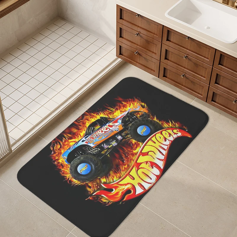 Custom Doormat Entrance Door H-Hot H-Wheels Living Room Floor Carpet Kitchen Porch Foot Mat Non-slip Balcony Bath Rug Home