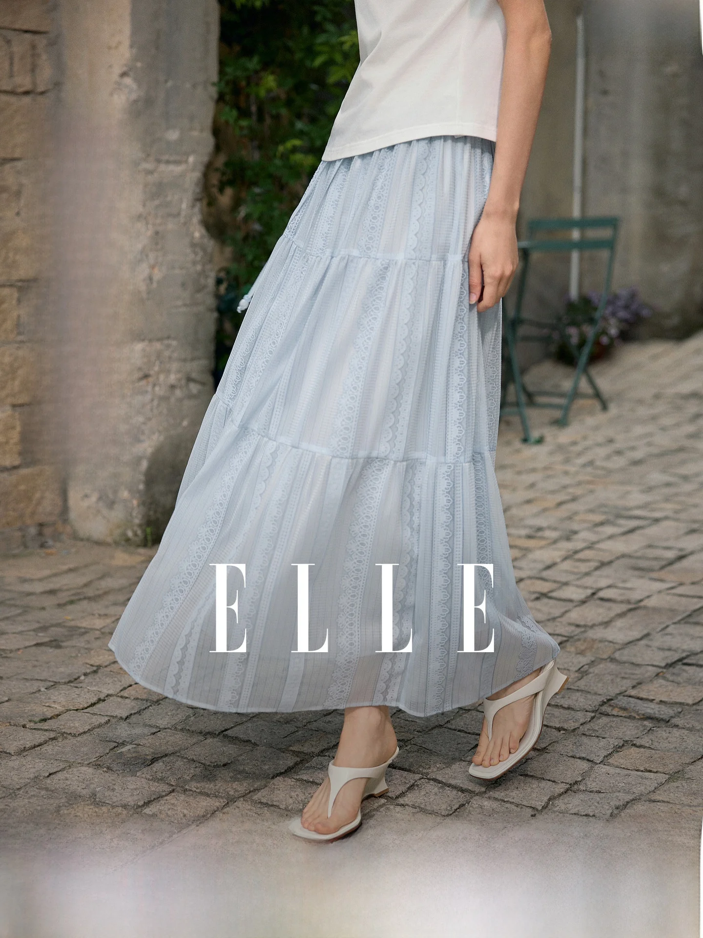 

ELLE Summer 2026 Casual Style Beaded Design Half-length Skirt Women's Elastic Waist Unique Umbrella Skirt Vacation Mood