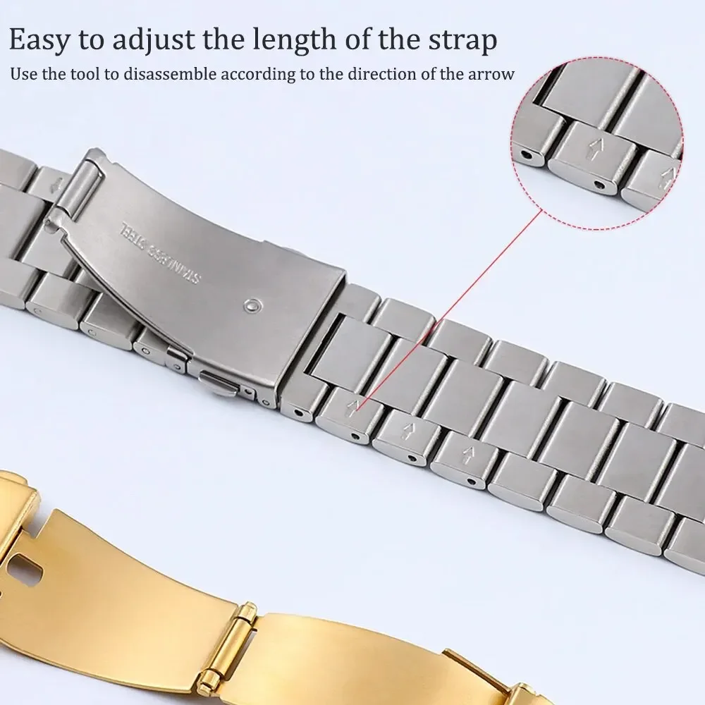 Quick Fit Stainless Steel Band For Samsung Galaxy Watch 4 5 6 40 44mm/6 Classic 43 47mm 42mm 46mm No Gap Strap Galaxy 5Pro 45mm