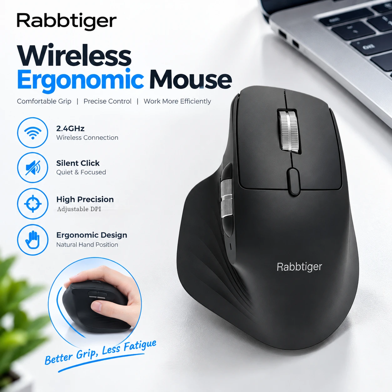 NEW Three-Mode E-Sports Mouse, RGB Cool Lighting, Ergonomic Design Supports Three-Mode Connection And Multi-Device Switching.