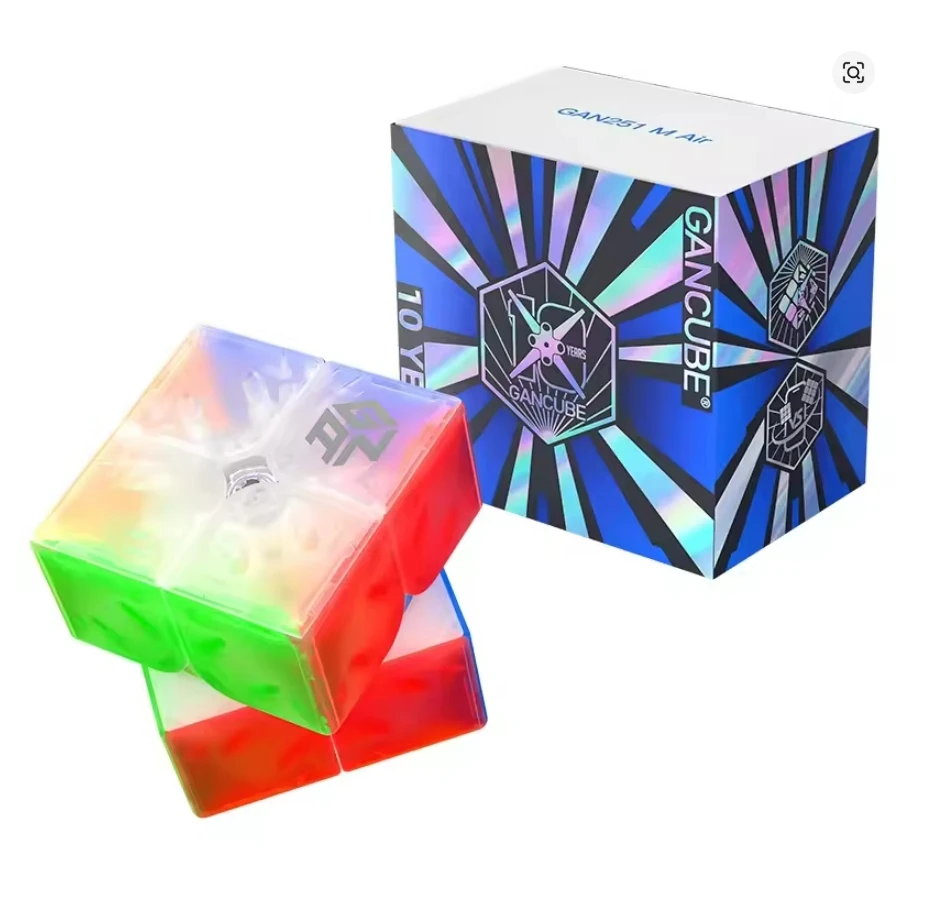 Gan 251m salto de ar uv 10th aniversário cubo de velocidade stickerless 2x2 cubo de velocidade profissional cubo mágico quebra-cabeça brinquedos