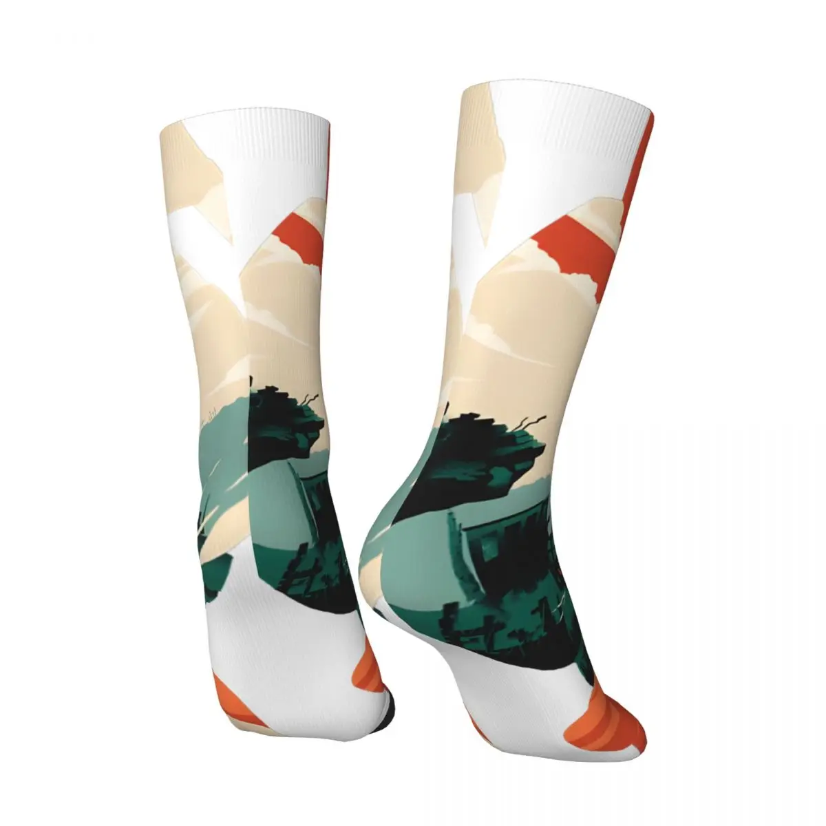 Retro Ground Zero Men's compression Socks Unisex Academia Harajuku Seamless Printed Novelty Crew Sock