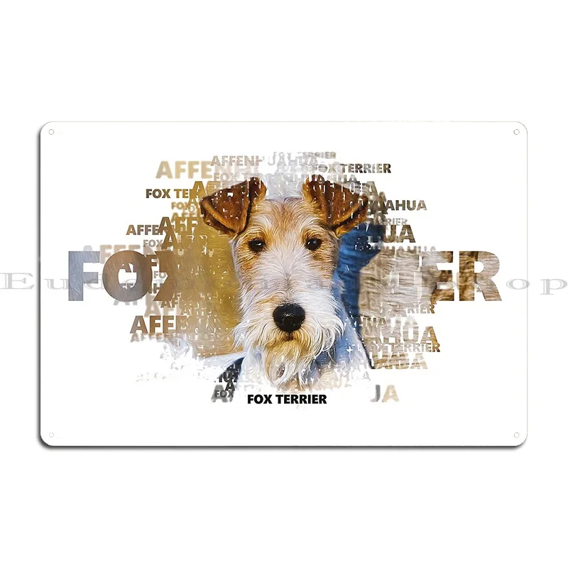 Fox Terrier Metal Sign Cinema Classic Mural Designs Printing Tin Sign Poster