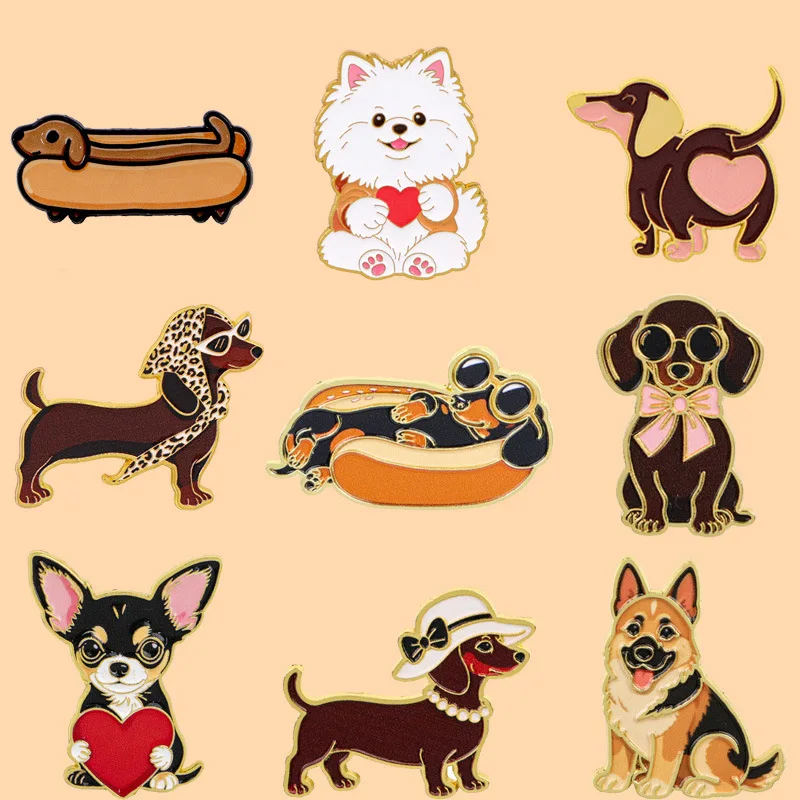 Enamel Pin Dachshund Dog Quotes Brooch Pines Lapel Pins Badge on Backpack Clothing Accessories Fashion Jewelry Friends Fans Gift