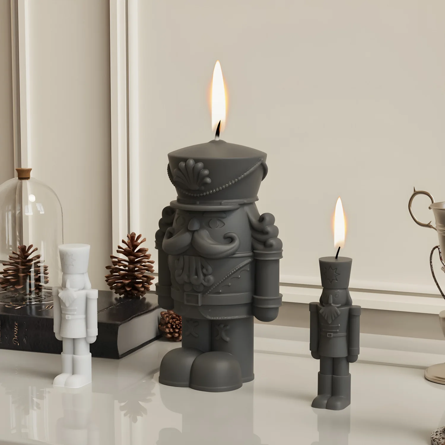 

DIY Silicone Candle Mold King Soldier Figurines Plaster 3D Ornaments Epoxy Resin Molds for Candles Making Supplies Craft Kit