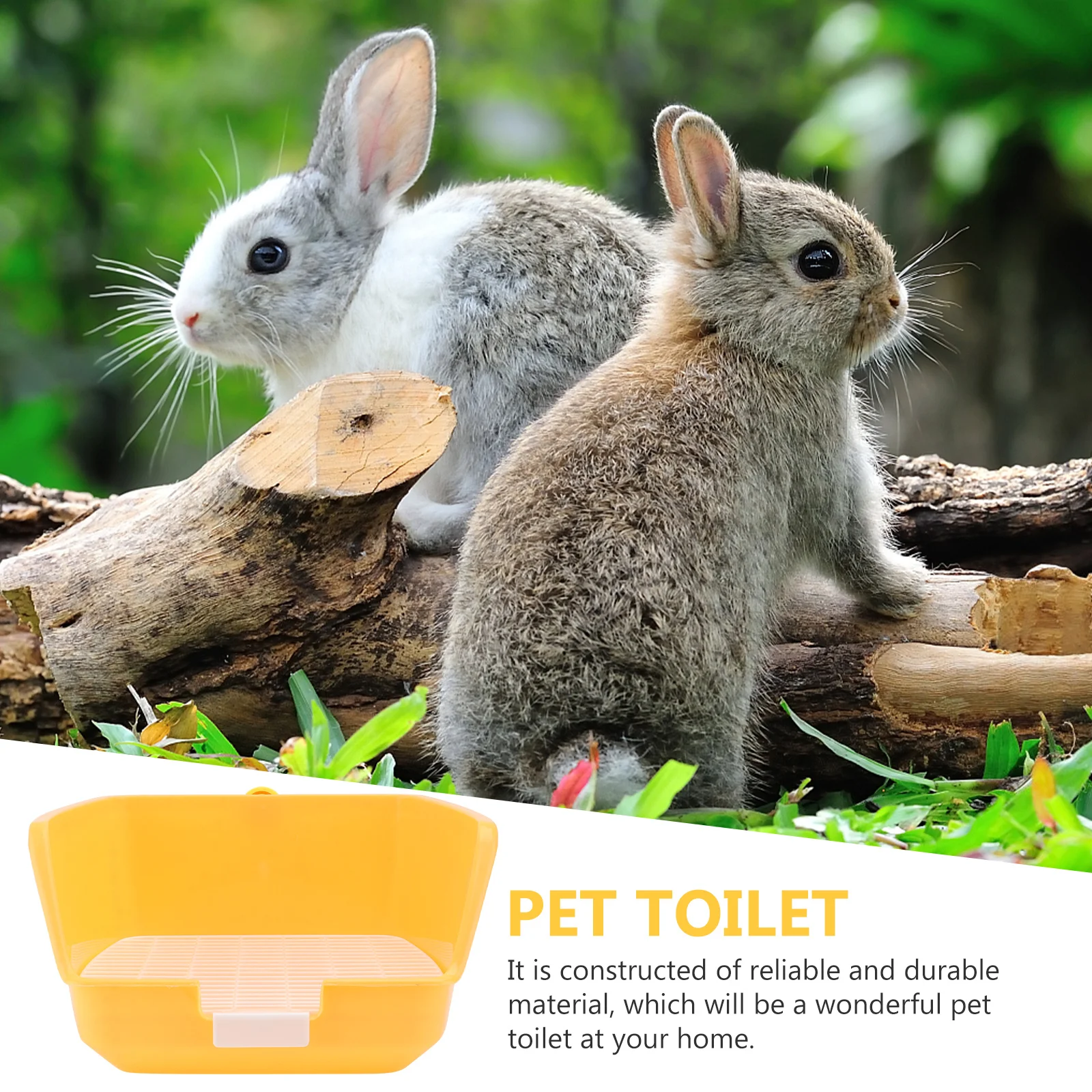 

1pc Rabbit Toilet For Guinea Pig Chinchilla Ferret Small Pet Bathroom Durable Plastic Detachable Grid Easy Clean Urine Basin