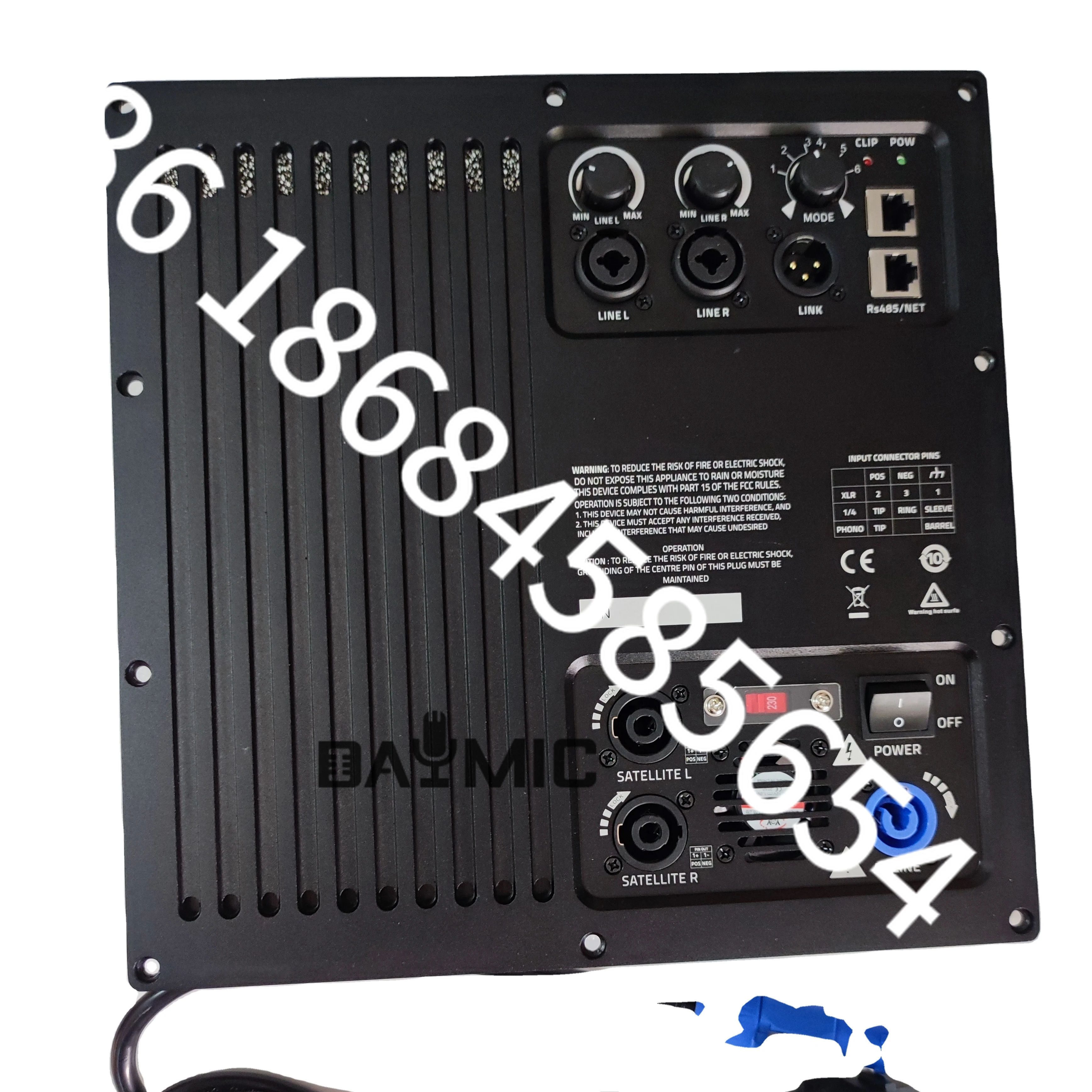 

3 channel 2*400w 1200w 8ohm DSP class D sound equipment amplifiers module for stage bass speaker