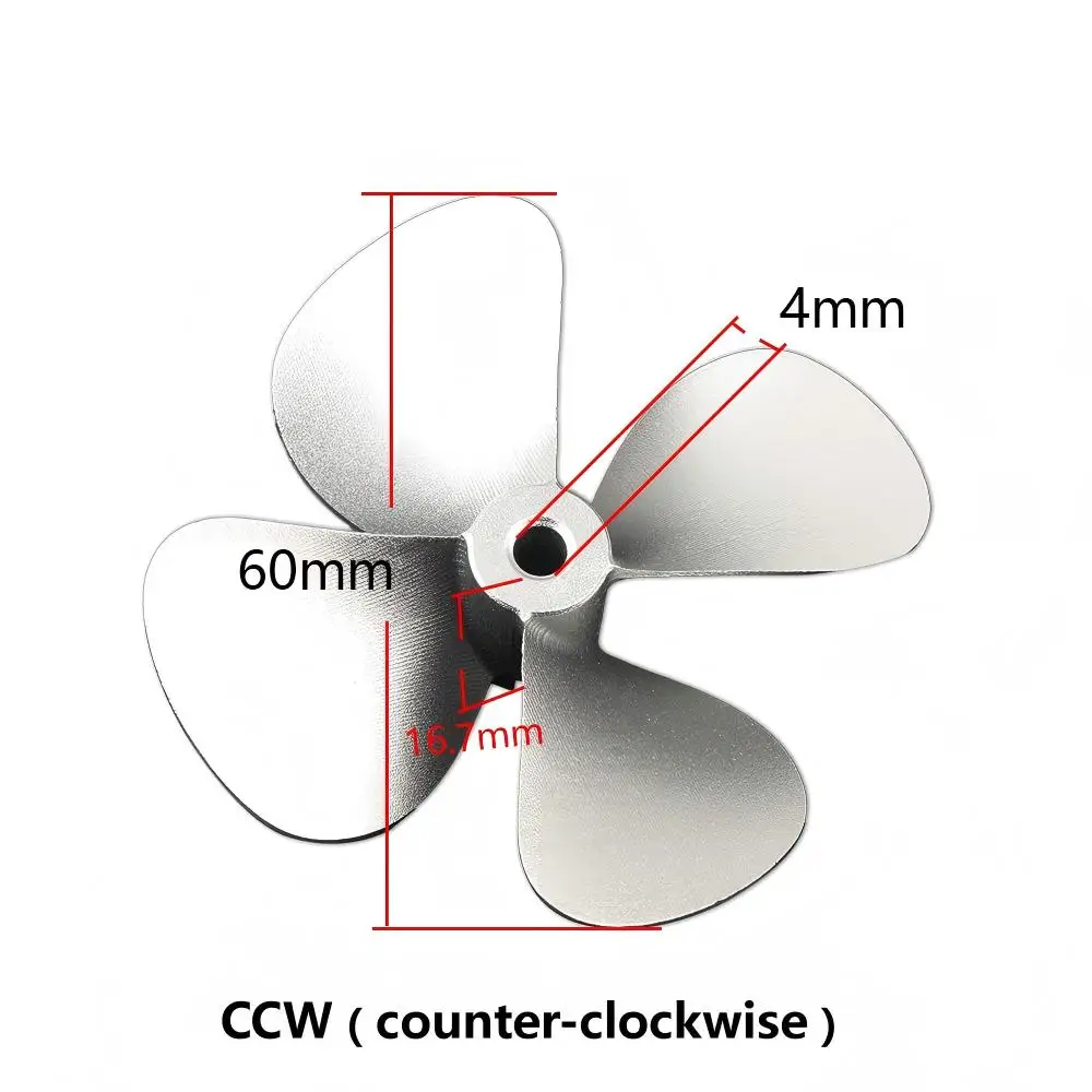 FATJAY 1 قطعة RC قارب المروحة 4-شفرة 4 مللي متر رمح حجم 60 مللي متر القطر الخارجي CNC سبائك الألومنيوم الدعامة لقارب RC #4
