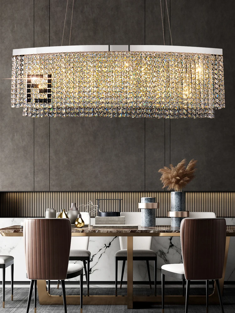 

Huge 150CM Oval Plus Black F crystal chandelier Lamp LED lustres de cristal Luxury Living Room Rectangular led project lighting