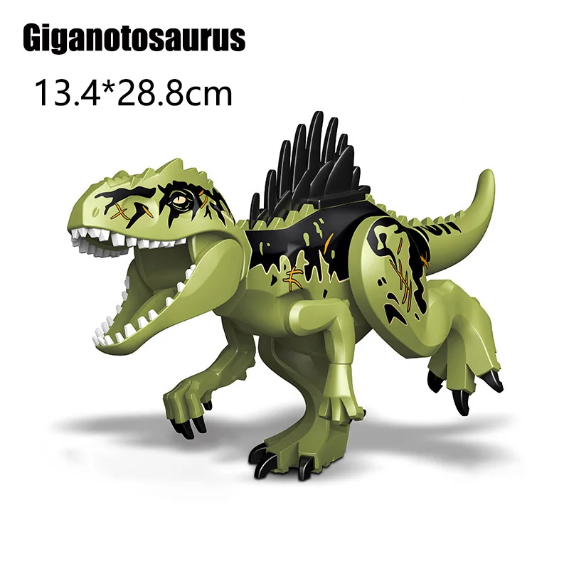 Jurassic Dino World Große Dinosaurier-Figuren Bausteine Velociraptor T-Rex Triceratops Indominus Rex Spielzeug für Kinder