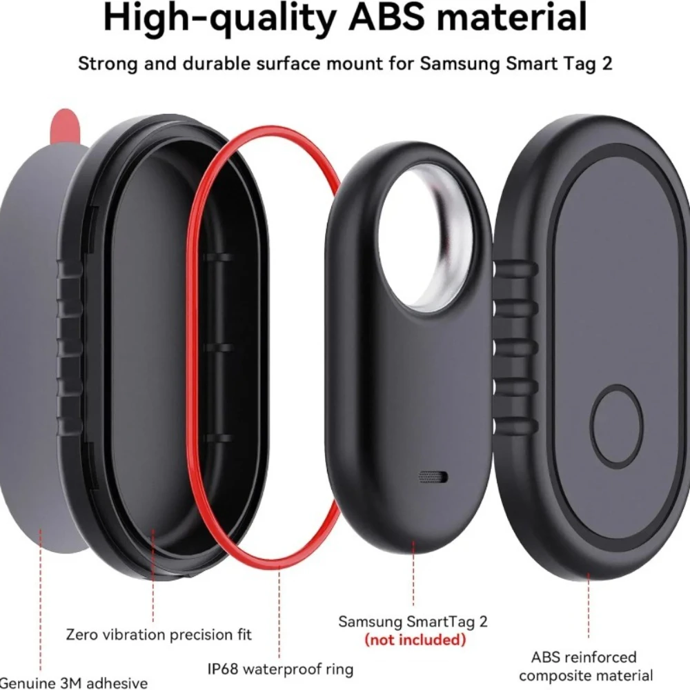 لحافظة Samsung Galaxy SmartTag2، حامل سيليكون (مع ملصق لاصق) - حامل جهاز مضاد للفقد للمحفظة والأمتعة والسيارة والدراجة #3