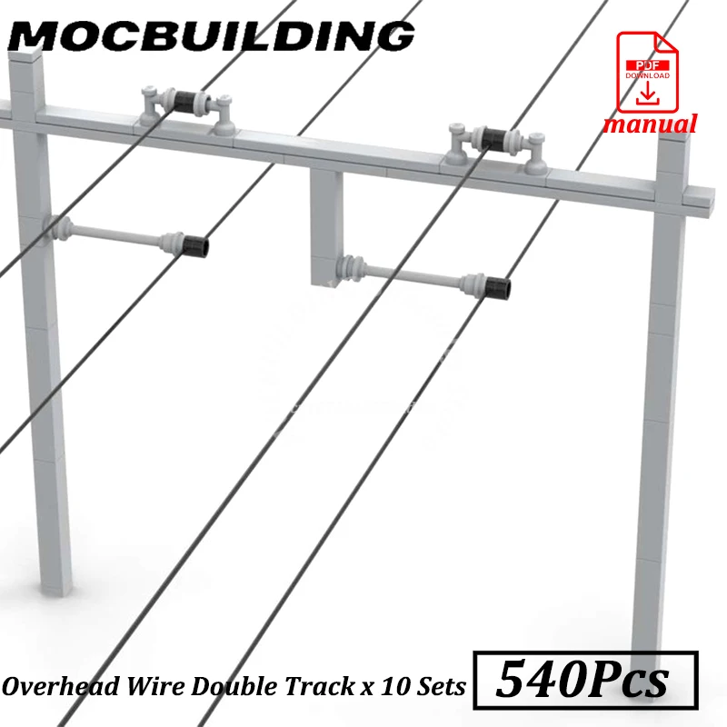 Overhead Wire Double Track City Tram Railway Add-on Model Overhead Wire Single Track MOC Bouwstenen Baksteen Speelgoed Cadeau