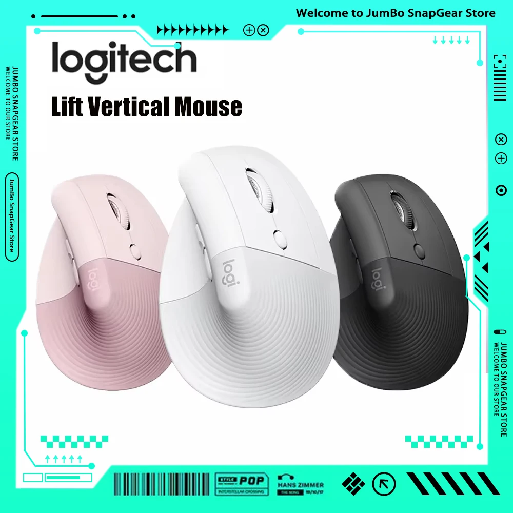 Logitech Lift Ergonomic Vertical Mouse Bluetooth Wireless Small Business Office Multi-Device Seamless Switching 3 Devices work