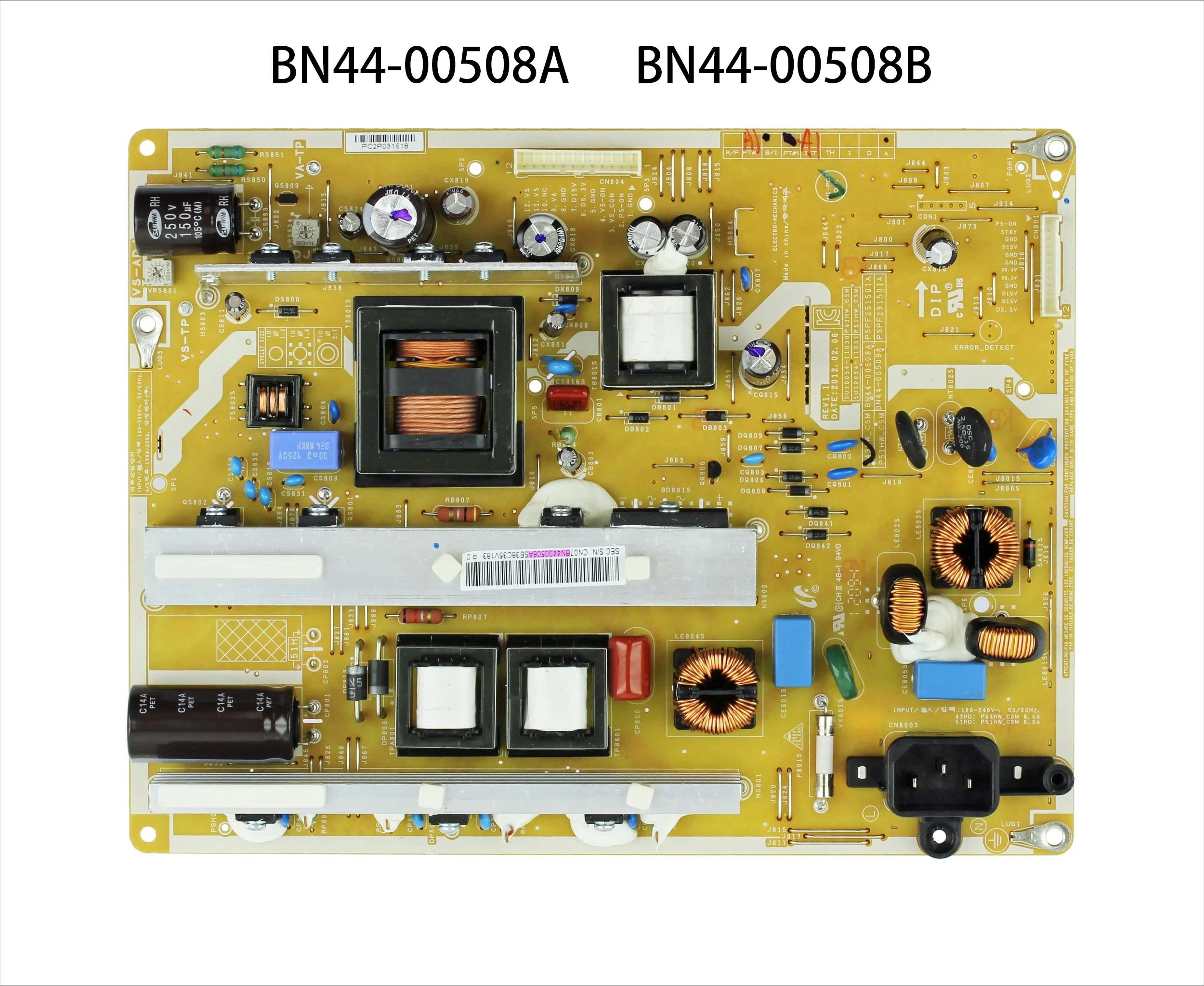 

BN44-00508A BN44-00508B PSPF251501A P43HW_CDY P43HW_CSM Power Board is for PS43E450A1W PS43E490B1K PN43E440A2F PN43E450A1F TV