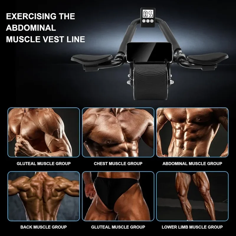 Elbow Support  Roller for Abdominal Exercise Machine Automatic Rebound Abdominal Wheel,