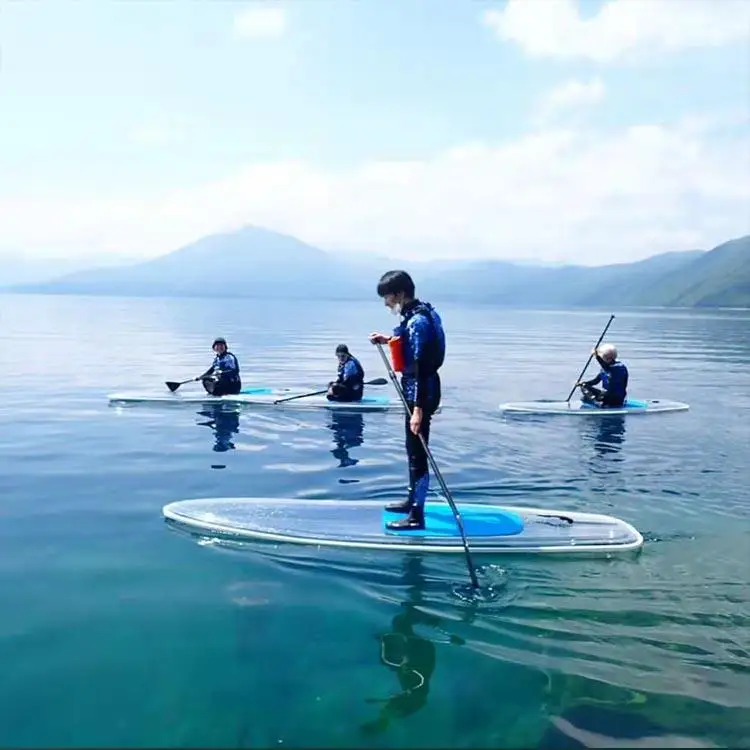 High Quality Clear Standing Crystal Paddle Board Water Sports Clear Standing Paddleboards Clear