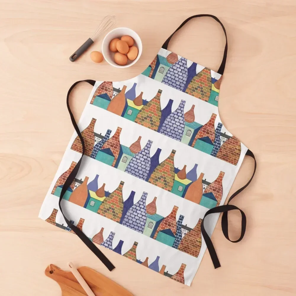 

STOKE ON TRENT: BOTTLE KILNS Apron Kitchen Supplies painters man chef uniform Cooking Clothes Apron