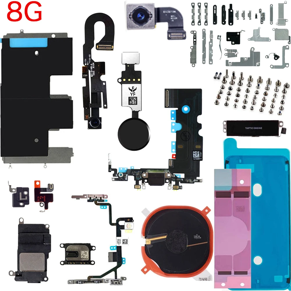 Full Internal Parts For iPhone 6 6P 6S 7 8 Plus Home Button Rear Front Camera Power Volume Charging Flex Cable Loud Speaker