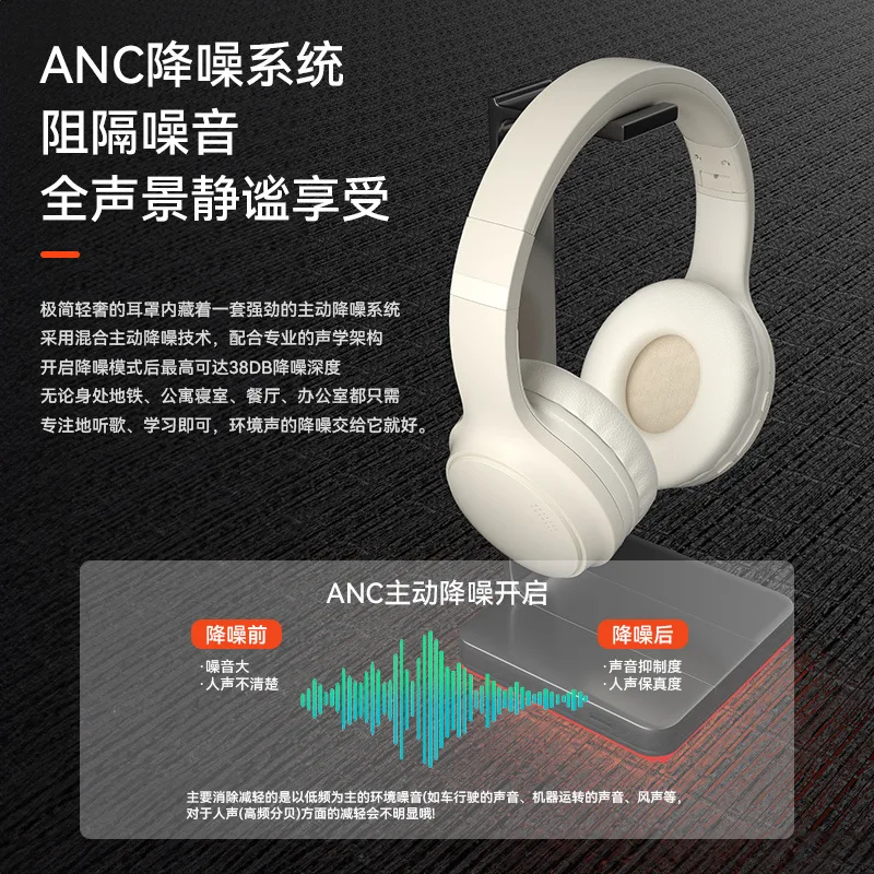 

Headset wireless bluetooth headset, foldable long battery life high sound quality ANC noise reduction music leisure headset cros