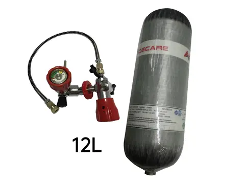 ACECARE 300Bar 12L 탄소 섬유 실린더 4500Psi 고압 공기 탱크 충전 스테이션 충전 조절기 밸브 다이빙 M18*1.5