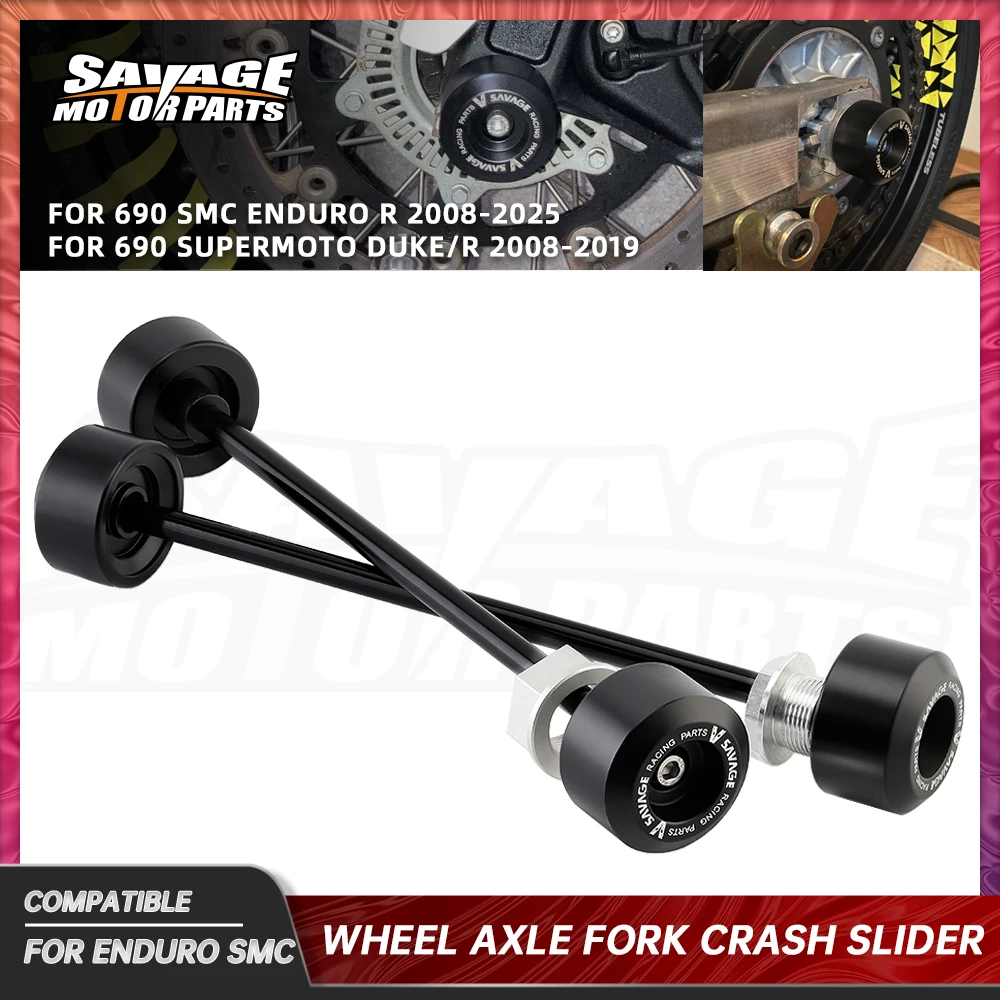 

For 690 SMC Enduro R 2008-2025 Front Rear Wheel Axle Fork Crash Slider Protector 690 Supermoto Duke/R Wheel Hub Anti-Collision