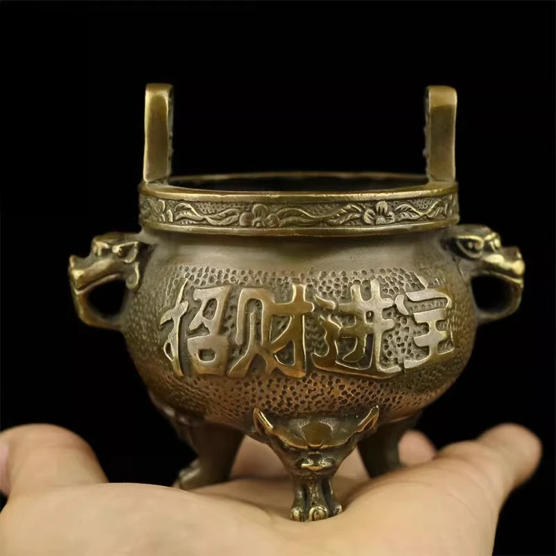 

Pure copper, felicitous wish of making money, word FU, Classical Incense burner, Buddha worship, worship the God of wealth