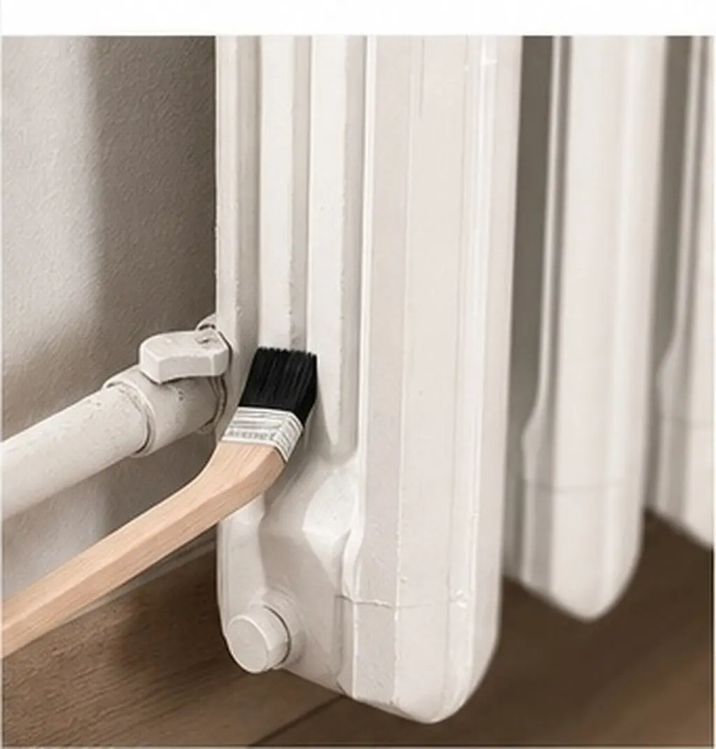 6Pcs Angled Paint Brush Set Bent Radiator Brushes Long Wooden Handle Black Bristle Detail Edging Trim Painting Narrow